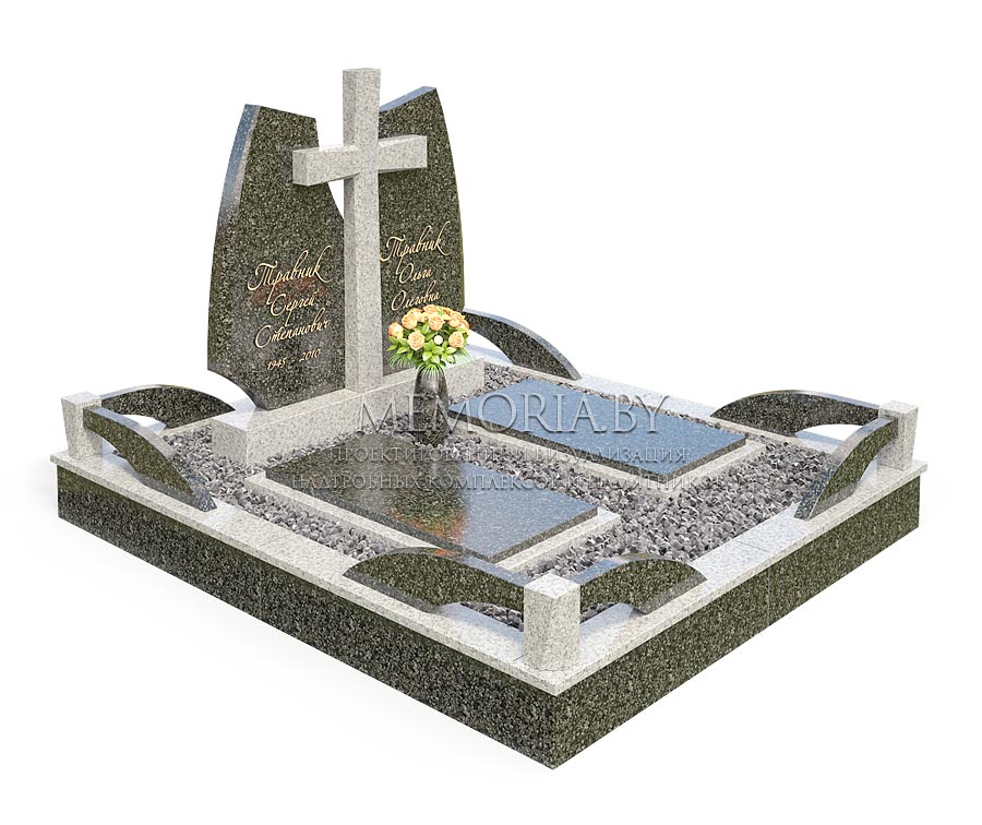 Надгробный памятник из гранита с крестом