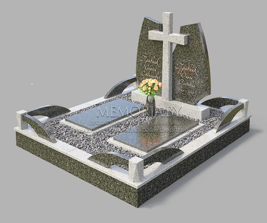 Надгробный памятник из гранита с крестом